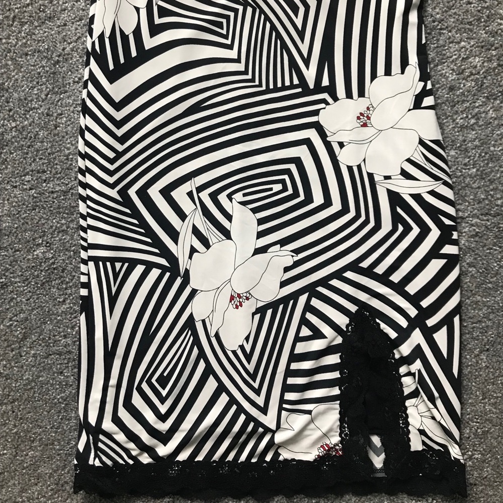 Black & White Skirt with Lace Detail